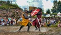 Medieval knights fighting