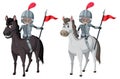 Medieval knights on horseback