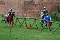 Medieval knights jousting