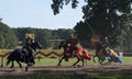 Medieval Knights Jousting at Warwick Castle Royalty Free Stock Photo