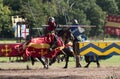 Medieval Knights Jousting at Warwick Castle Royalty Free Stock Photo