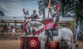 Medieval Knights at Warwick Castle Royalty Free Stock Photo