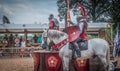 Medieval Knights at Warwick Castle Royalty Free Stock Photo