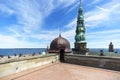 Medieval Kronborg Castle on the Oresund Strait, view from the tower, Helsingor, Denmark Royalty Free Stock Photo