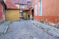 Medieval Lane in the Old Town of Tallinn Royalty Free Stock Photo