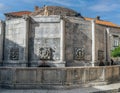 Medieval Large Onofrio Fountain located in Old Town, Dubrovnik, Croatia Royalty Free Stock Photo