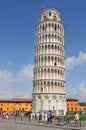 Medieval Leaning Tower of Pisa Torre di Pisa at Piazza dei Miracoli Piazza del Duomo top tourist attraction in Pisa, Tuscany, Royalty Free Stock Photo