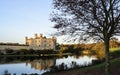 Medieval Leeds Castle Bathed in Winter Light Royalty Free Stock Photo