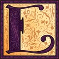 Medieval letter.Initial.Magic manuscript.Typeface. Royalty Free Stock Photo