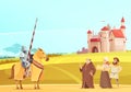 Medieval Life Scene Cartoon Poster Royalty Free Stock Photo