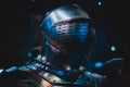 Medieval like armour suit and helmet glowing in the dark Royalty Free Stock Photo