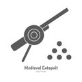 Medieval logo emblem template, black simple style