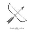 Medieval logo emblem template, black simple style
