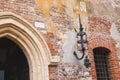 Medieval luminaire on old brick wall of a house Royalty Free Stock Photo