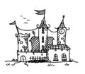 Medieval Mansion Doodle Royalty Free Stock Photo