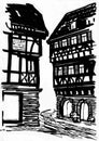 Medieval mansion drawing