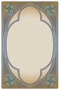 Medieval manuscript style rectangular frame. Gothic style pointed arch. Royalty Free Stock Photo