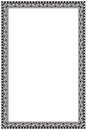 Medieval manuscript style rectangular frame. Vertical orientation