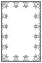 Medieval manuscript style rectangular frame. Vertical orientation