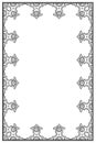 Medieval manuscript style rectangular frame. Vertical orientation