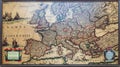 Medieval map of Europe in the Vytautas the Great War Museum, Kaunas, Lithuania 9 April 2022