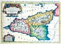 Medieval map of Sicily Royalty Free Stock Photo