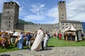 The medieval market on Castelgrande castle at Bellinzona