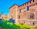 The medieval masterpiece in Milan, Castello Sforzesco Sforza`s Castle, Italy