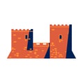 Medieval Mediterranean Castle or Fortress Icon Royalty Free Stock Photo