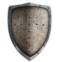 Medieval metal shield isolated Royalty Free Stock Photo