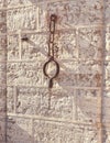 Medieval methods of punishment of criminals. Shackles in the Town Hall Square