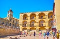 The medieval Mezquita wall from Triumph Square, Cordoba, Spain