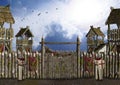 Medieval Military Camp Guarded By Knights Illustration