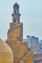 Medieval minaret of Ibn Tulun mosque, Cairo, Egypt Royalty Free Stock Photo