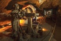 Medieval miner at work in the Wieliczka, Poland.