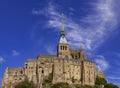 Mont Saint-Michel in Normandy, France under blue skies