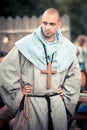 Medieval monk posing during the international festival of historical reconstruction