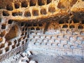 Ancient tufo caves around the medieval town of Sovana, Italy Royalty Free Stock Photo