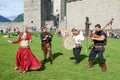 Medieval music group featuring a belly dancer at Castelgrande ca