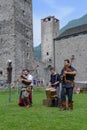 Medieval music group featuring a belly dancer at Castelgrande ca