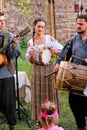 Medieval musician at the medieval festival Oradea 2024 Royalty Free Stock Photo
