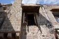 Medieval narrow streets and old ruined houses in old Rhodes town, Greece