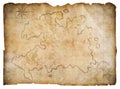 Old nautical pirates treasure map isolated Royalty Free Stock Photo