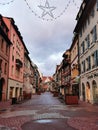 Medieval old town from close up in Elsass