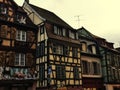 Medieval old town from close up in Elsass