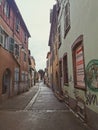 Medieval old town from close up in Elsass