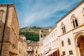 Medieval old town Pred Dvorom street in Dubrovnik, Croatia Royalty Free Stock Photo