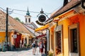 Medieval old town shopping street in Szentendre, Hungary Royalty Free Stock Photo