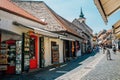 Medieval old town shopping street in Szentendre, Hungary Royalty Free Stock Photo