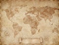 Medieval old world map illustration based on image furnished by NASA Royalty Free Stock Photo